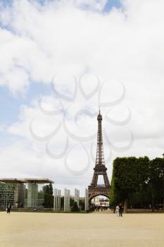 Tower in a city, Eiffel Tower, Champ De Mars, Paris, France