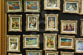 Picture frames at a market stall, Paris, France