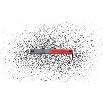 Iron filings around a magnet
