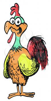 Royalty Free Clipart Image of a Rooster