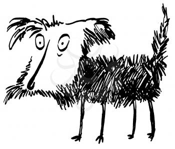 Royalty Free Clipart Image of a Scruffy Dog