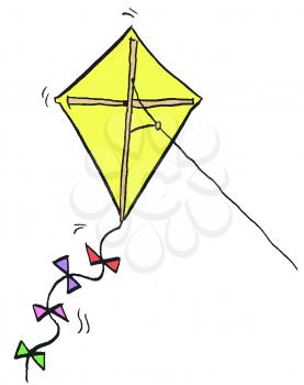 Royalty Free Clipart Image of a Kite With Bows