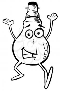 Royalty Free Clipart Image of a Happy Light Bulb