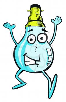 Royalty Free Clipart Image of a Happy Lightbulb
