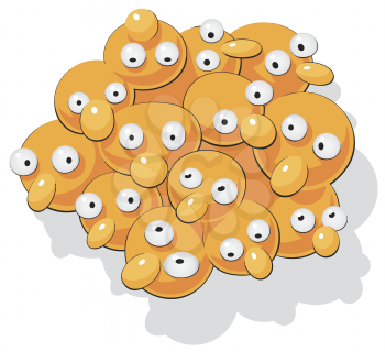 Royalty Free Clipart Image of a Group of Funny Heads