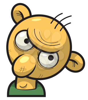 Royalty Free Clipart Image of a Funny Guy Looking Angry