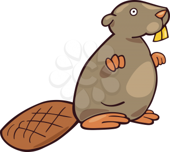 Royalty Free Clipart Image of a Cartoon Beaver