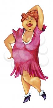Royalty Free Clipart Image of a Woman in a Glam Pose