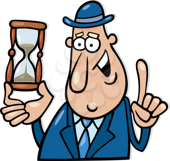 Royalty Free Clipart Image of a Man With an Hourglass