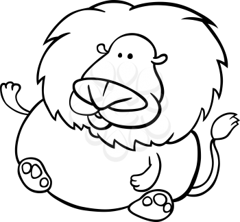 Royalty Free Clipart Image of a Fat Lion