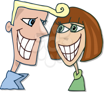 Royalty Free Clipart Image of a Smiling Couple