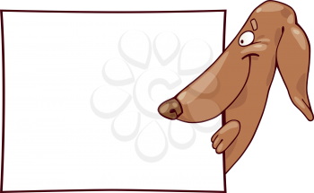 Royalty Free Clipart Image of a Dachshund With a Board