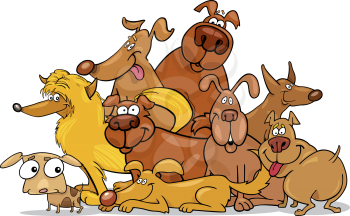 Royalty Free Clipart Image of a Large Group of Dogs