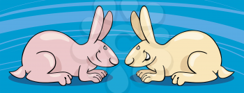 Royalty Free Clipart Image of Two Bunnies