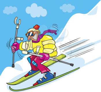 Royalty Free Clipart Image of a Man Skiing