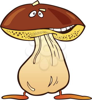 Royalty Free Clipart Image of a Cartoon Mushroom