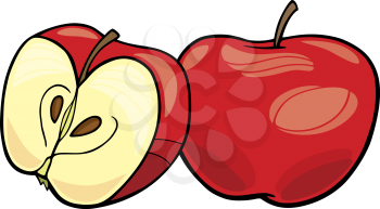 Royalty Free Clipart Image of a Sliced Apple