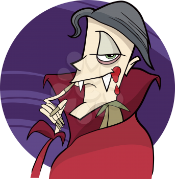 Royalty Free Clipart Image of a Funny Vampire