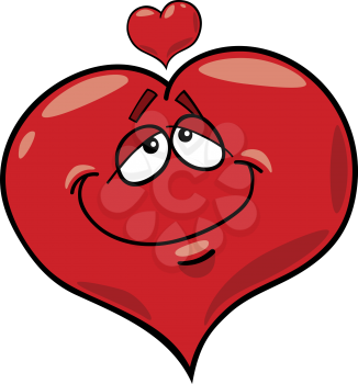 Royalty Free Clipart Image of a Smiling Heart With a Heart Above It