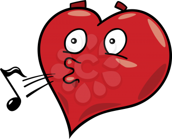 Royalty Free Clipart Image of a Whistling Heart
