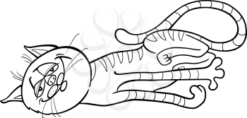 Royalty Free Clipart Image of a Sleepy Cat