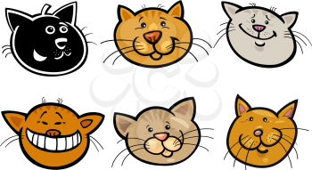 Royalty Free Clipart Image of Smiling Cat Faces