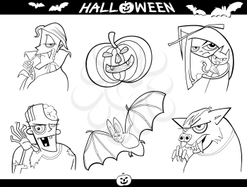 Royalty Free Clipart Image of Halloween Characters