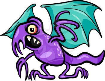 Cartoon Illustration of Scary Basilisk Monster Creature