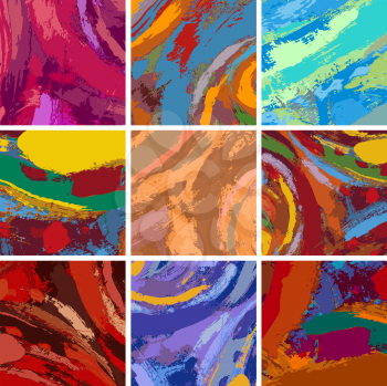 Vector Illustration Set of Abstract Painting Background Design
