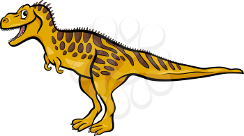 Cartoon Illustration of Tarbosaurus Dinosaur Prehistoric Reptile Species