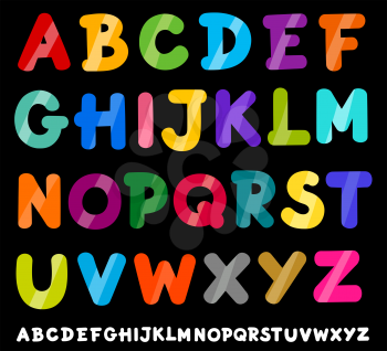 Cartoon Illustration of Colorful Capital Letters Alphabet for Children Education