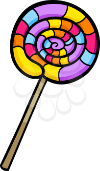 Cartoon Illustration of Sweet Lollipop Clip Art