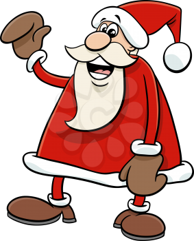 Cartoon illustration of happy Santa Claus character on Christmas time