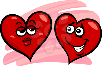 Royalty Free Clipart Image of Two Hearts in Love