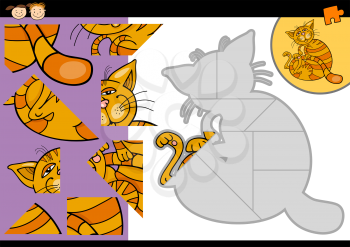 Royalty Free Clipart Image of a Jigsaw Puzzle for a Cat