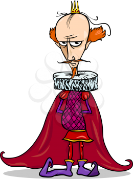 Royalty Free Clipart Image of an Elizabethan Man With a Crown