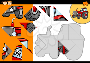 Royalty Free Clipart Image of a Jigsaw Puzzle of a Tractor