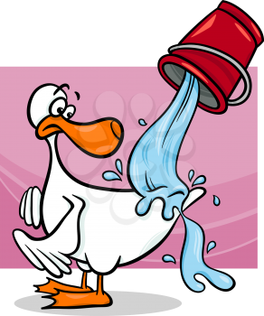 Cartoon Concept Illustration of Water Off A Ducks Back Saying