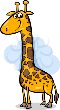Cartoon Illustration of Cute Giraffe African Animal