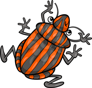 Cartoon Illustration of Funny Shield Bug Insect Character