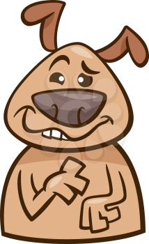 Cartoon Illustration of Funny Dog Expressing Goofy Mood or Emotion
