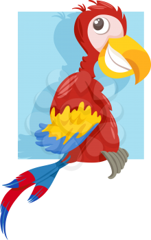 Cartoon Illustration of Funny Macaw Parrot Bird Clip Art