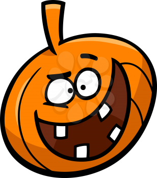 Cartoon Illustration of Funny Halloween Pumpkin Clip Art