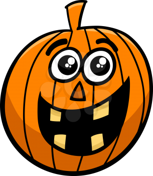 Cartoon Illustration of Halloween Pumpkin or Jack Lantern