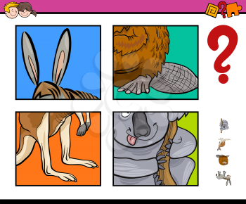 Cartoon Illustration of Educational Activity Game of Guessing Animal for Children