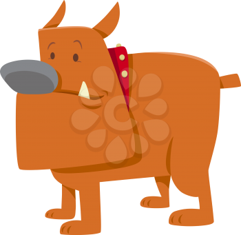 Cartoon Illustration of Funny Bulldog Dog Animal Character