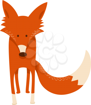 Cartoon Illustration of Cute Red Fox Animal Mascot Character
