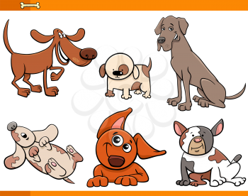 Cartoon Illustration of Funny Dogs Animal Characters Collection