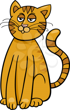 Cartoon Illustration of Domestic Cat Pet Animal Character