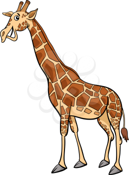Cartoon Illustration of Giraffe Wild Animal Character